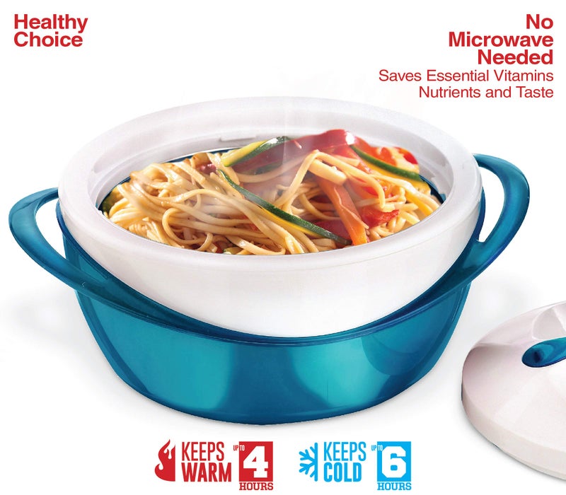 Pinnacle Large Insulated Casserole Dish with Lid 3.6 qt. Elegant Hot Pot Food Warmer/Cooler -Thermal Soup/Salad Serving Bowl Stainless Steel Hot Food Containerâ€“Best Gift Set for Moms, Holidays - Teal - Image 3